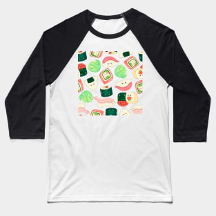 Cute Sushi Set Pattern Baseball T-Shirt